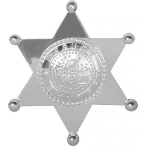 Sheriff badges ster zilver - Verkleedattributen