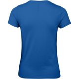 Set van 2x stuks blauw basic t-shirts met ronde hals voor dames van katoen, maat: L (40) - T-shirts