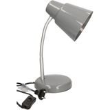 Grijze bureaulamp/tafellamp 14 x 14 x 34 cm - Bureaulampen