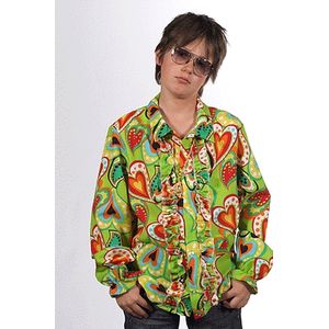 Rouche hippie blouse hartjes kids - Carnavalskostuums