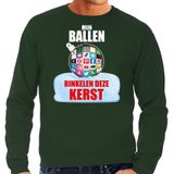 Rinkelende Kerstbal sweater / Kersttrui mijn ballen rinkelen groen voor heren - kerst truien