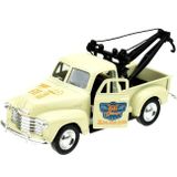 Welly modelauto oldtimer Chevrolet 1953 stepside tow truck creme wit 1:34 - Speelgoed auto's