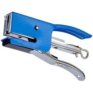 Kantoor nietmachine/niettang - metaal - 17 cm - blauw - voor nietjes nr 10 - Nietmachine