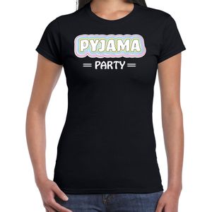 Verkleed T-shirt voor dames - pyjama party - zwart - carnaval - foute party - Feestshirts