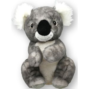 Inware pluche koala beer knuffeldier - grijs - zittend - 22 cm - Knuffel boederijdieren