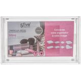 Set van 2x stuks sieraden/make-up houder/box rechthoek 16 x 5 cm van kunststof - Make-up dozen