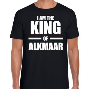 I am the King of Alkmaar Koningsdag t-shirt zwart voor heren - Feestshirts