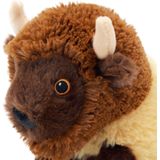 Knuffeldier Bizon/Buffel - zachte pluche stof - bruin - kwaliteit knuffels - 18 cm - Knuffeldier