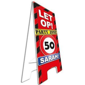 Decoratie bord 50 jaar Sarah - Feestdecoratieborden