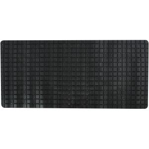 MSV Douche/bad anti-slip mat badkamer - rubber - zwart - 76 x 36 cm - met zuignappen