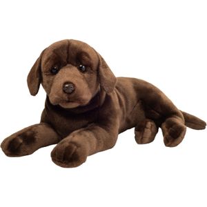 Knuffeldier hond Labrador - zachte pluche stof - premium kwaliteit knuffels - donkerbruin - 50 cm - Knuffel huisdieren