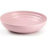 Plasticforte Rond bord/camping - 6x - diep bord - D22 cm - oud roze - kunststof - onbreekbaar