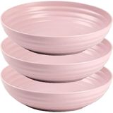 Plasticforte Rond bord/camping - 6x - diep bord - D22 cm - oud roze - kunststof - onbreekbaar