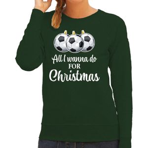 Foute voetbal Kersttrui / sweater Kerst groen voor dames - kerst truien