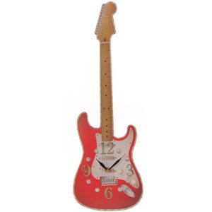 Rode elektrische gitaar klok 50 cm - Wandklokken