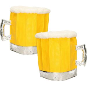4x stuks bier hoed oktoberfest / bier festival geel voor volwassenen - Verkleedhoofddeksels
