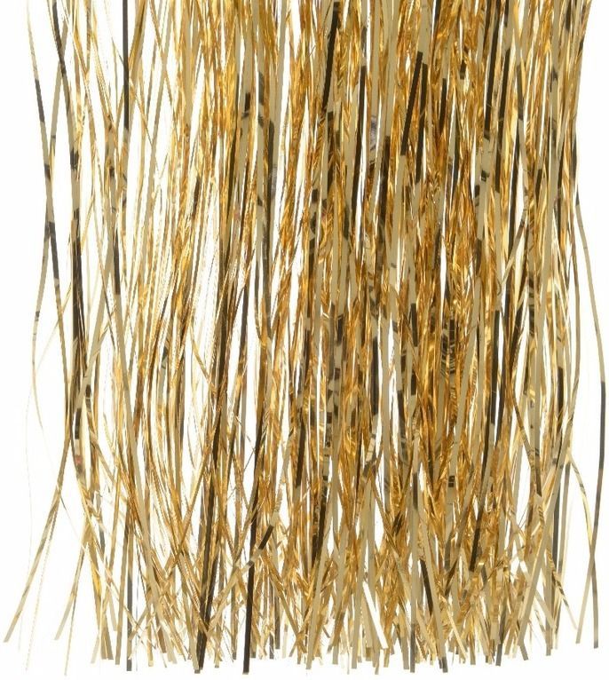 2x Kerstversiering tinsel engelenhaar goud 50 cm - Engelenhaar