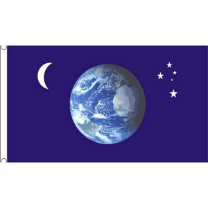 Blauwe vlag aarde, maan en sterren - Vlaggen