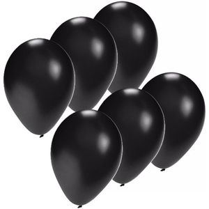 Bellatio Decorations latex ballonnen - 50x stuks - zwart 27 cm - helium of lucht - verjaardag - Ballonnen