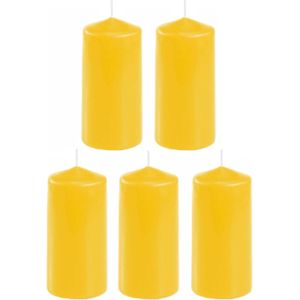 5x stuks stompkaars goudgeel 10 x 5 cm - Home basics sfeer kaarsen