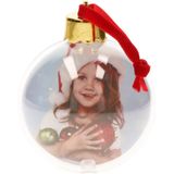 2x stuks DIY foto/fotolijst kunststof kerstballen transparant 8 cm - Kerstbal