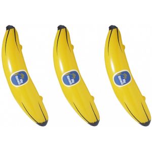 3x stuks grote opblaas banaan 100 cm - Opblaasfiguren