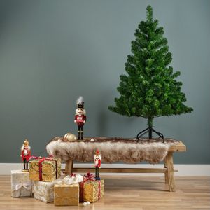 Kunst kerstboom/kunstboom - groen - H120 cm - D81 cm - incl. opbergzak - Kunstkerstboom