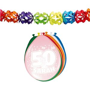 Folat Party 50e jaar Sarah verjaardag feestversiering set - Ballonnen en slingers - Feestpakketten