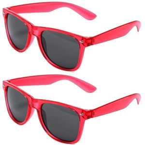 Set van 8x stuks rode retro model party zonnebril voor volwassenen - Verkleedbrillen