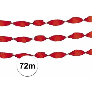 3x Crepe papieren slingers rood 24 m - Feestslingers
