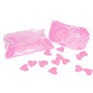 1x Valentijn confetti roze hartjes - Confetti