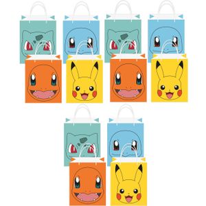 Pokemon themafeest uitdeelzakjes - 24x - papier - 13 x 22 cm - Uitdeelzakjes