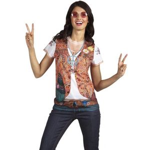 Sexy shirt met hippie opdruk voor dames - Carnavalskostuums