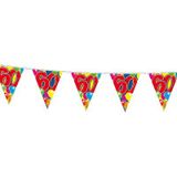 Verjaardag 60 jaar feest thema set 50x ballonnen en 2x leeftijd print vlaggenlijnen - Vlaggenlijnen