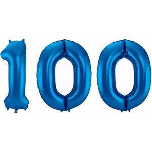 Blauwe folie ballonnen 100 jaar - Ballonnen