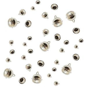 72x Metalen belletjes zilver met oog 12 mm hobby/knutsel benodigdheden - Hobbydecoratieobject