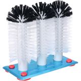 Spoelborstels - 2x - 3 borstels - bierglazen - 19 x 18 x 10 cm - blauw - glazenwasborstel - Afwasborstel
