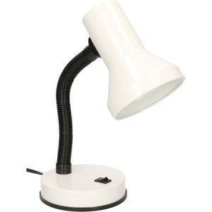 Witte bureaulamp/tafellamp 13 x 10 x 30 cm - Bureaulampen