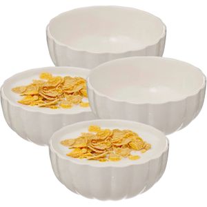 Secret de Gourmet Soepkommen/serveer schaaltjes - 6x - Delphi - porselein - D15 x H7 cm - ivoor wit