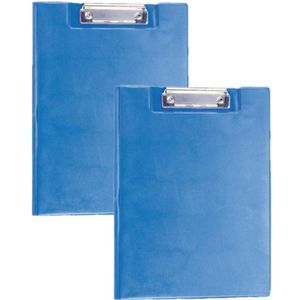 8x stuks blauw klembord voor A4 papier - Klemborden