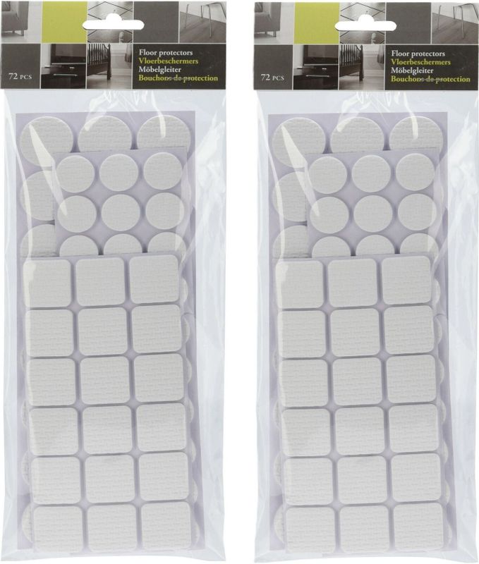 FX Tools Meubelviltjes/antislip beschermers - grijs - 144x - kunststof - 3 formaten mix van 20-28 mm - vloerbeschermers