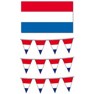 Feest Nederlandse vlag/vlaggenlijnen versiering groot - Vlaggen