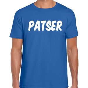 Patser fun tekst t-shirt / kleding blauw voor heren - Feestshirts