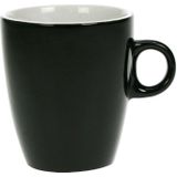 Set van 10x stuks koffiekopjes/bekers zwart 190 ml - Koffie/thee kopjes van keramiek