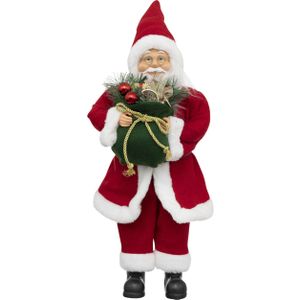 Kerstman pop/kerstpop beeld/figuur - H50 cm - rood - staand - Kerstman pop