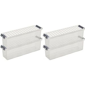 12x Sunware opbergbox/opbergdoos transparant 1,3 liter 27 x 8,4 x 9 cm - Opbergbox