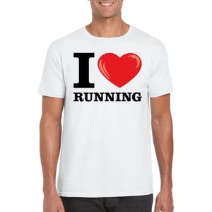 I love running t-shirt wit heren - Feestshirts