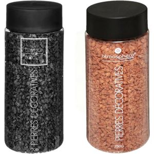 Decoratie/hobby stenen zwart en koraalrood 750 gram - Decoratief object