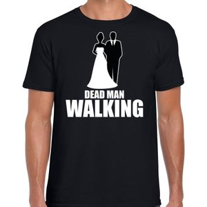 Dead man walking vrijgezellen feest t-shirt zwart heren - Feestshirts