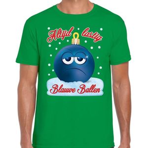 Groen fout kerstshirt / t-shirt Blauwe ballen voor heren - kerst t-shirts